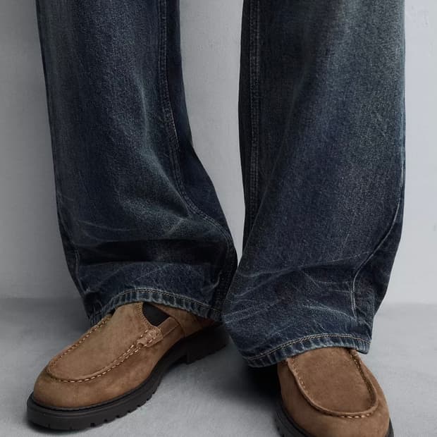 자라 소가죽 스웨이드 버클 레더 슈즈 더비슈즈 41