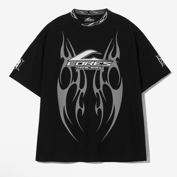 로어즈 블랙 저지 반팔 티셔츠 L