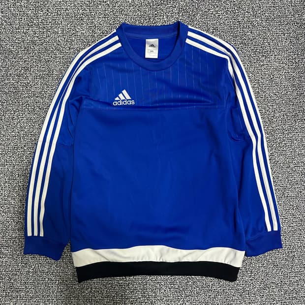 (95) 아디다스 블루 삼선 긴팔 티셔츠
