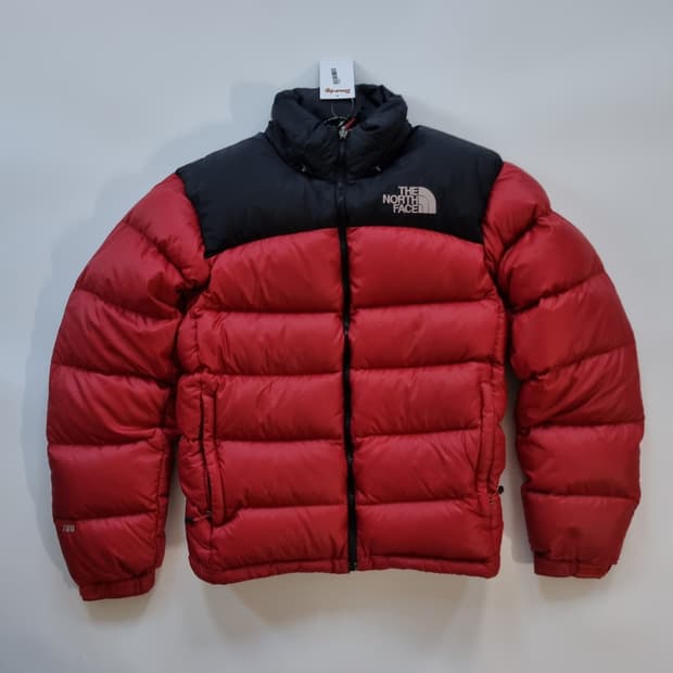 노스페이스 눕시700 애벌레 패딩 레드 