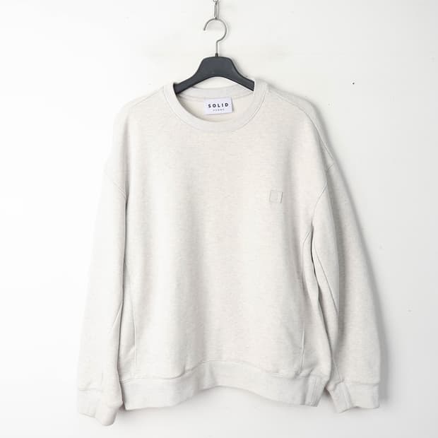 100/솔리드옴므 백로고 오버핏 맨투맨