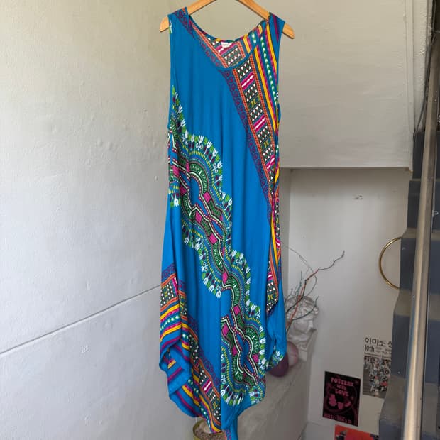 페어리 에스닉 패턴 롱 원피스