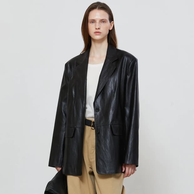 노티아 레더 자켓 OVER FIT SINGLE LEATHER JACKET