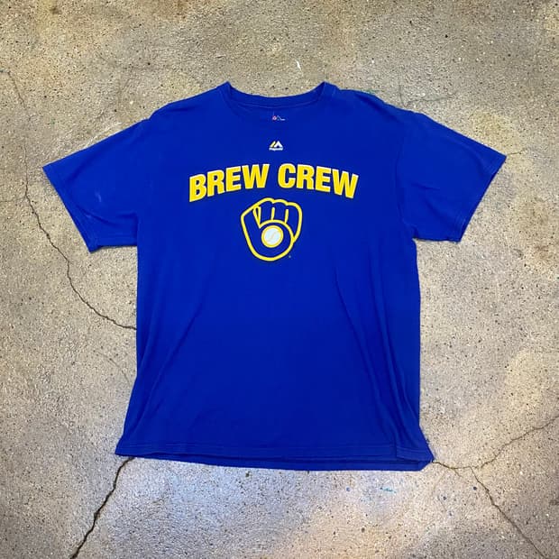 미국 빈티지 MLB 마제스틱 BREW CREW 반팔티 스포츠티