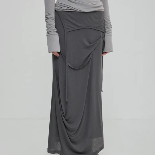 플레어업 Asymmetrical Draped 롱스커트