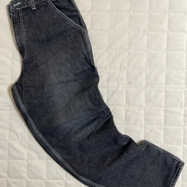 [S] 아웃스탠딩 루즈핏 카펜터 데님 블랙