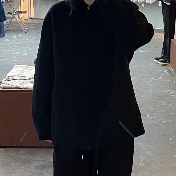 입생로랑 블랙 울 블루종 자켓 H1398