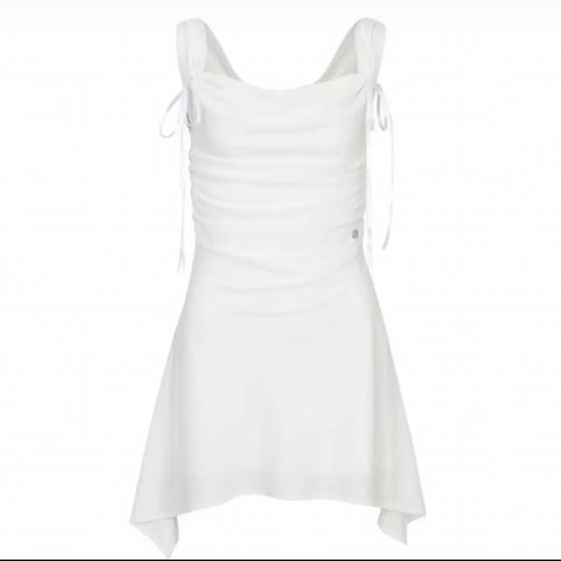 페인오어플레져 DEW COWL DRESS white 듀카울 드레스