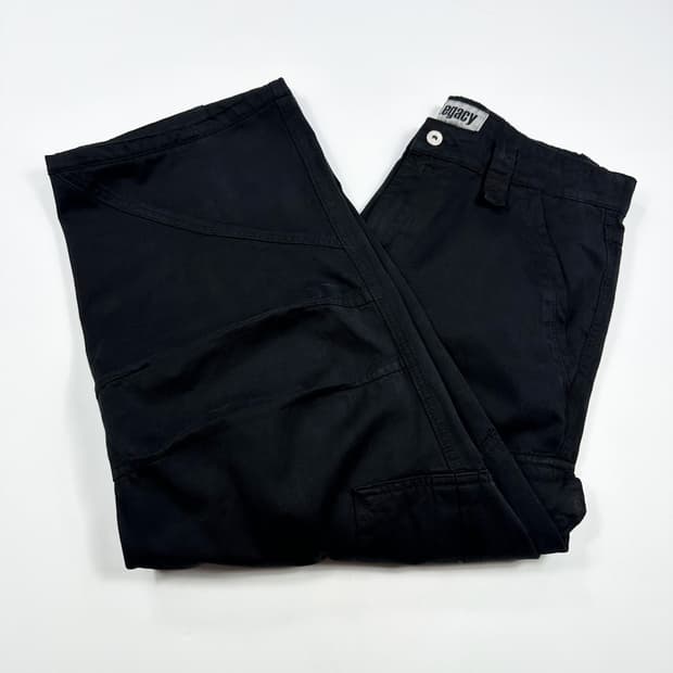 34 VTG 빈티지 와이드 패러슈트 카고팬츠 블랙