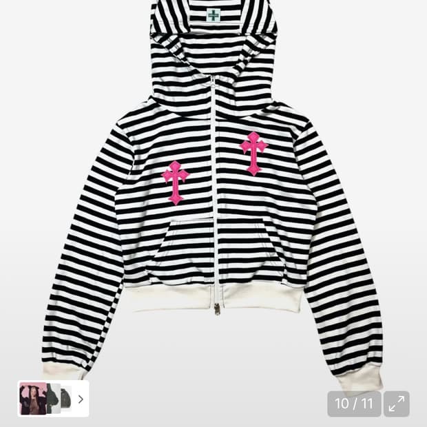 Twin Cross Kitty Hood Zip-up (Black)