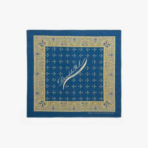 RRL 로고 인디고 코튼 반다나