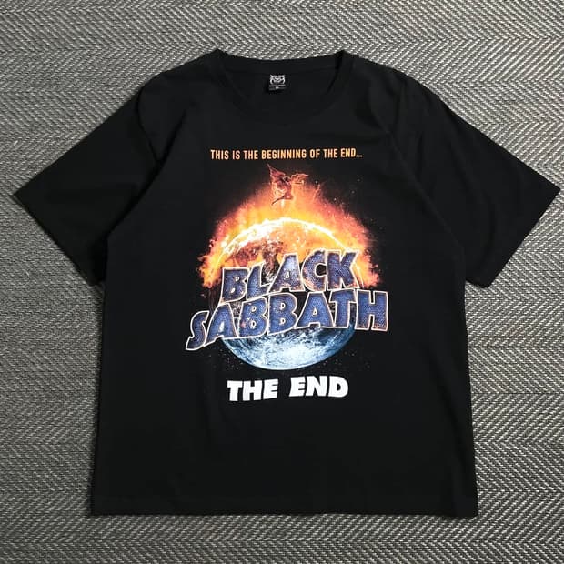 빈티지 USA 블랙 사바스 밴드 반팔 티셔츠o 4977