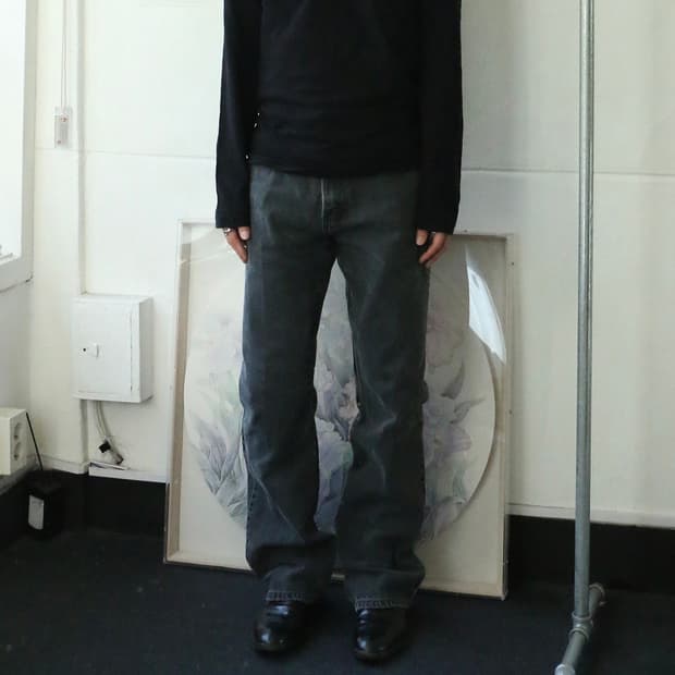 리바이스 517 흑청 부츠컷 데님 팬츠  