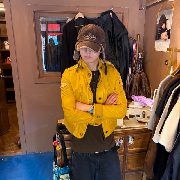 VONDUTCH 본더치 옐로 램스킨 레더 자켓