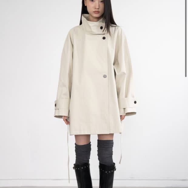 피키소사이어티 030 Middle Trench Coat Beige