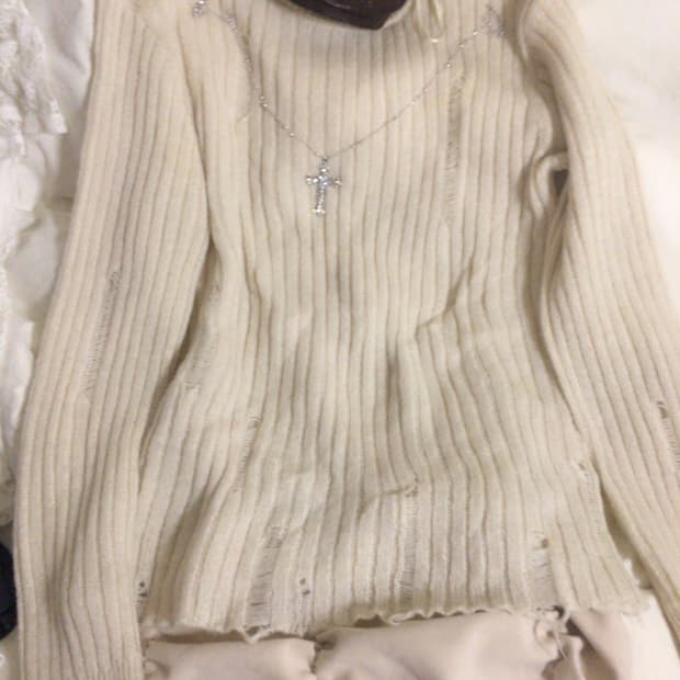 갸루깔 그런지 빈티지 자라 니트