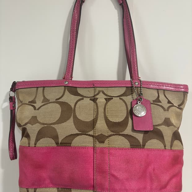 COACH Y2K pink stripe bag 
