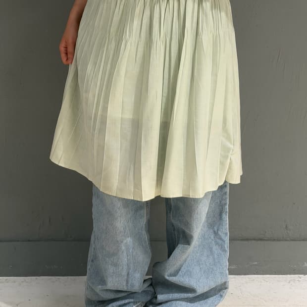 KUMIKYOKU apple mint pleats detail sk