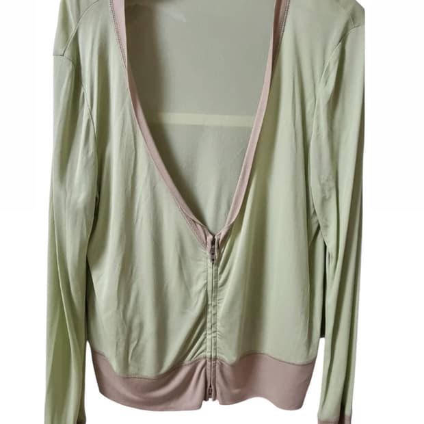 Miu miu 비스코스 라임 집업 가디건