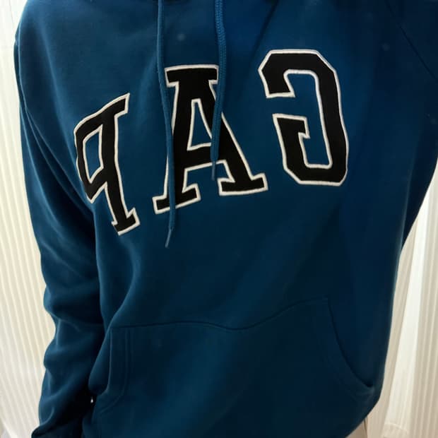 갭 블루 후드티 m