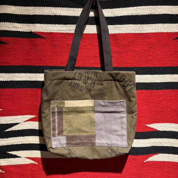 Military check work tote bag / 밀리터리 토트백