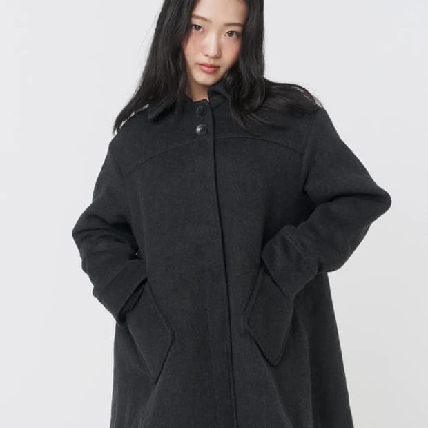 미세키서울 코트 Slate half coat CHARCOAL
