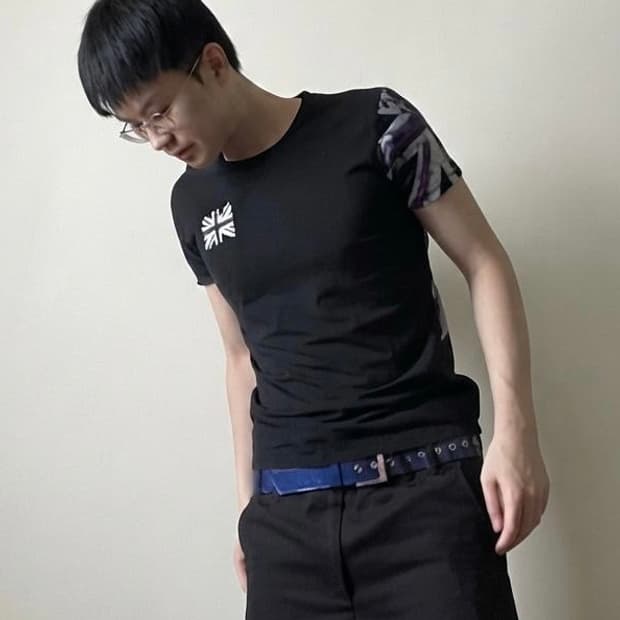 00s D&G (이티에르판) 유니언잭 티셔츠