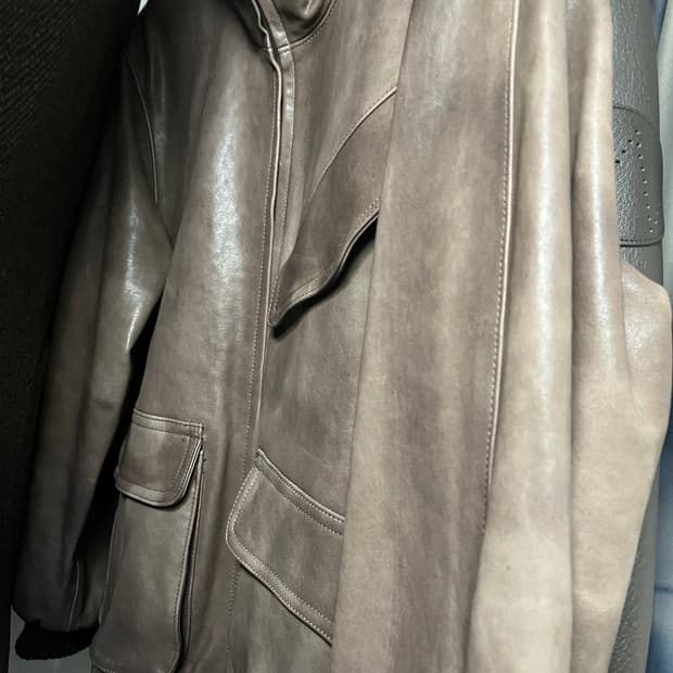 오라리 램 레더 블루종