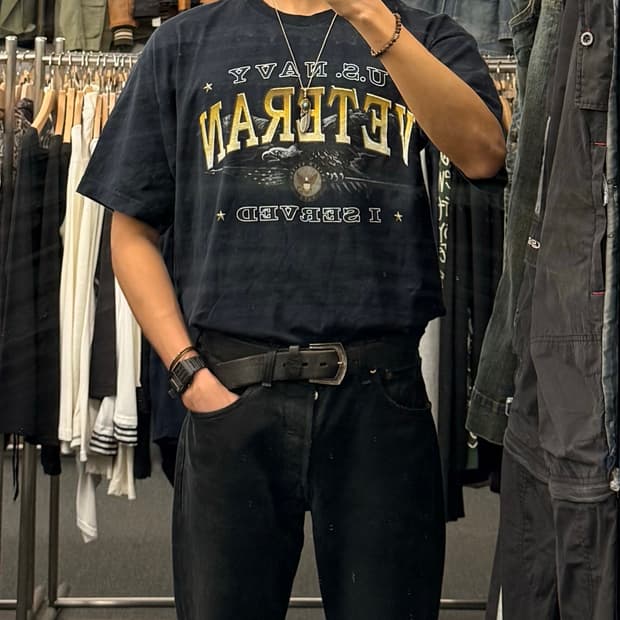 XL)미군 네이비 반팔 티셔츠