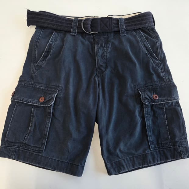 홀리스터 벨티드 카고 반바지 네이비 32