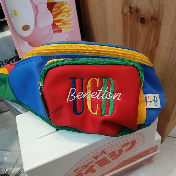90s.빈티지 베네통 컬러 힙색,웨스트백