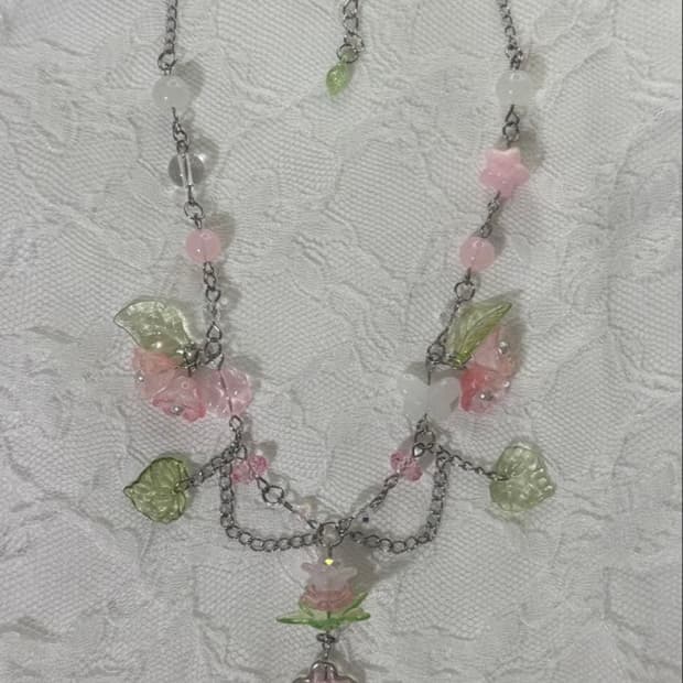 y2k 갸루빈티지 플라워 목걸이