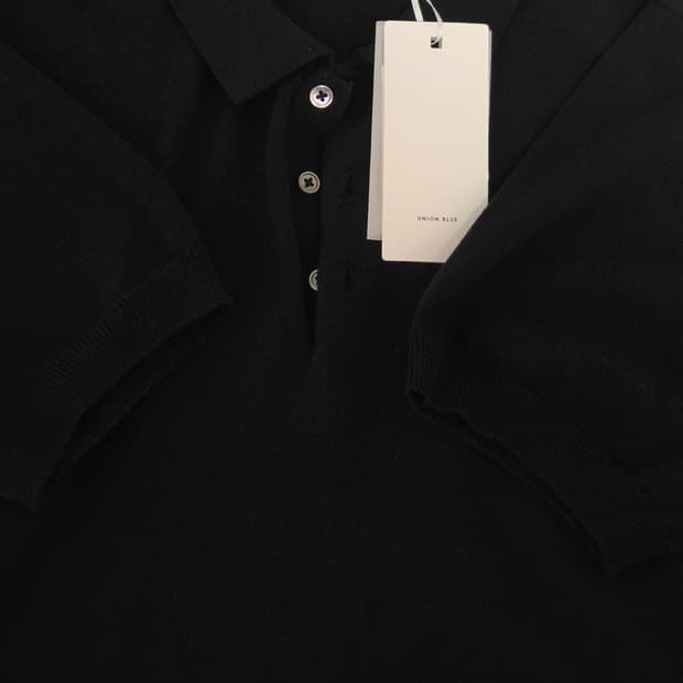 유니온블루 폴로 반팔 니트 블랙 l사이즈