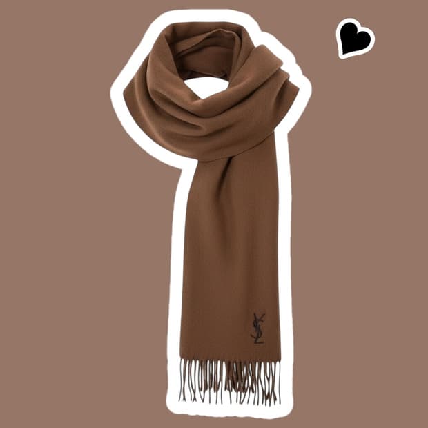 정품 입생로랑 캐시미어 카멜 머플러