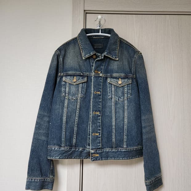 생로랑 퍼머넌트 녹워싱 데님자켓 
