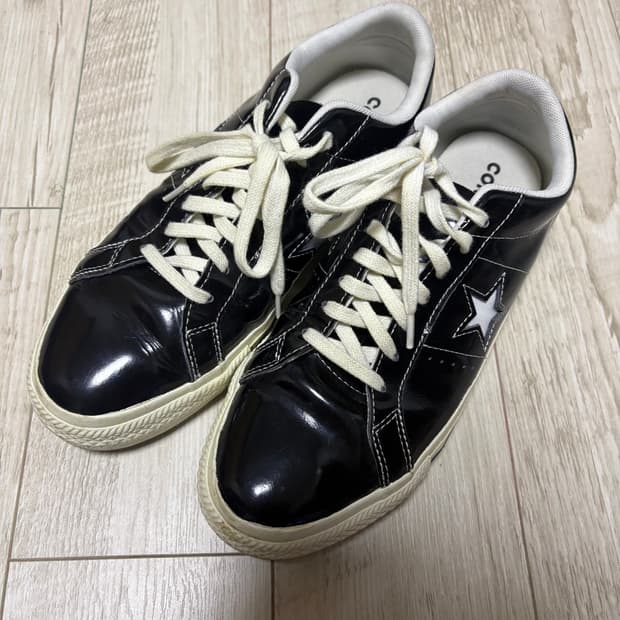 컨버스 원스타 한별 블랙 레더 270