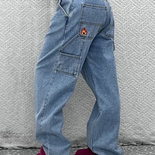 위캔더스 스트릿힙합 키치패치 카펜터 데님팬츠 30인치 C07836