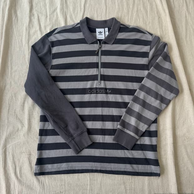 아디다스 sprt 프랭크 스트라이프 반집업 슬리브 L