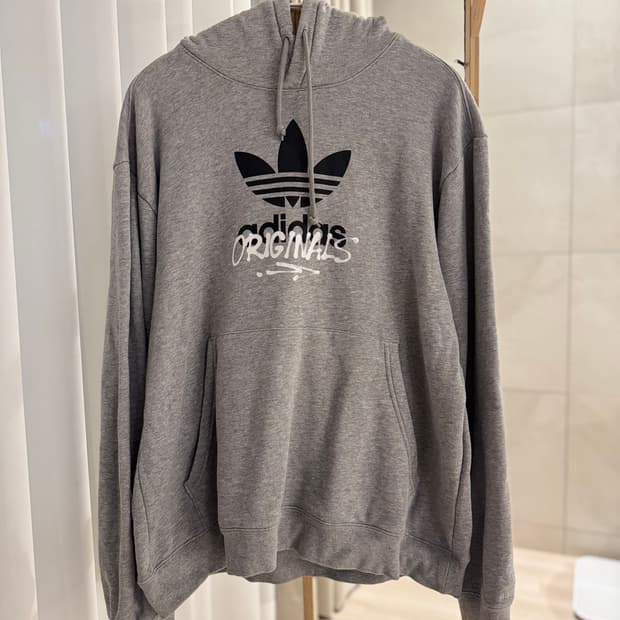 아디다스 오버핏 후드티 그레이