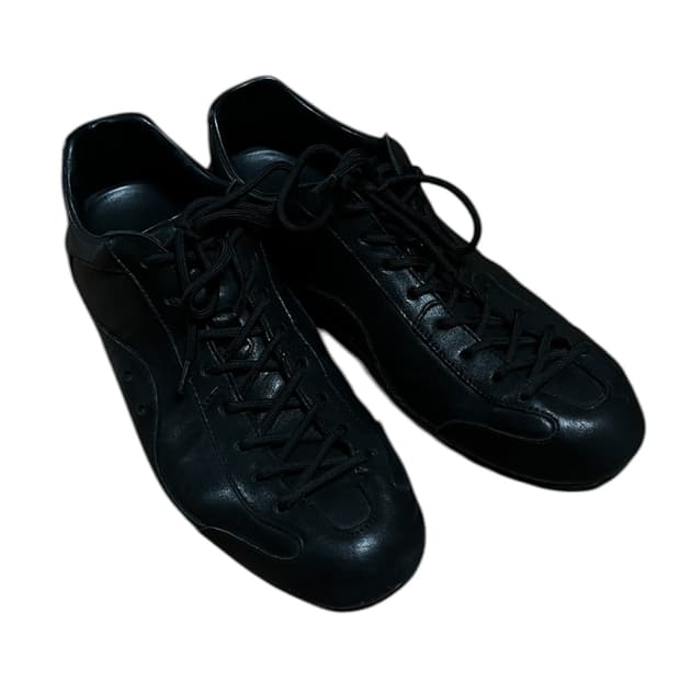 로맨틱무브 보울러 가죽 스니커즈 워싱 블랙