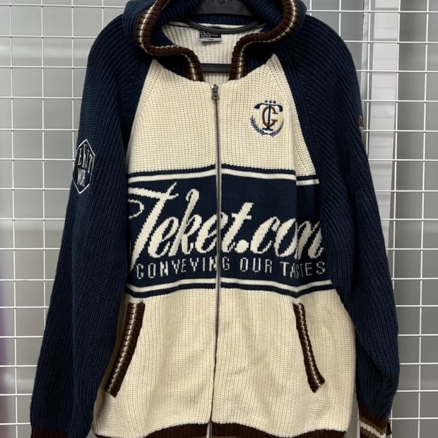 테켓 니트 집업 카디건 