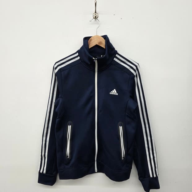아디다스져지 네이비 삼선 트랙탑 여L