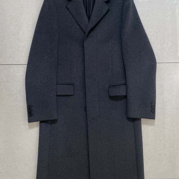 [S] 토니웩 크루도 캐시미어 커팅 코트 다크그레이 차콜