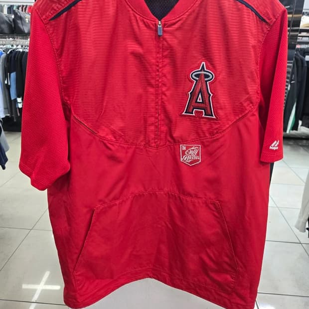 로스앤젤레스 엔젤스 마제스틱 레드 온 필드 쿨 베이스 트레이닝  100