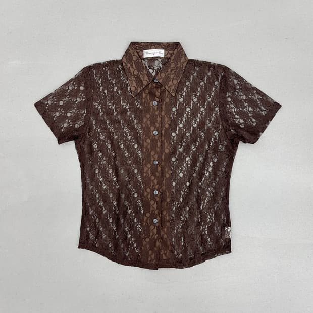 레이스 반팔 셔츠