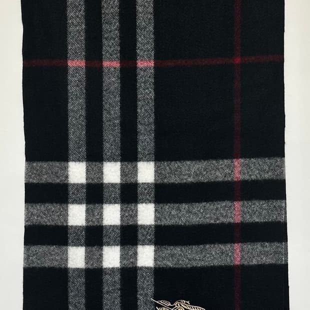 버버리 블랙 캐시미어 머플러 남여공용