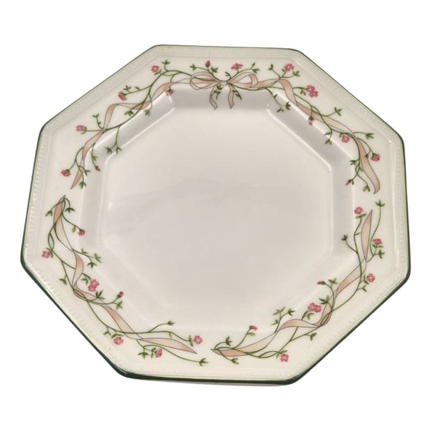 80s 영국 존슨 브라더스 8각 리본 꽃 접시 1p