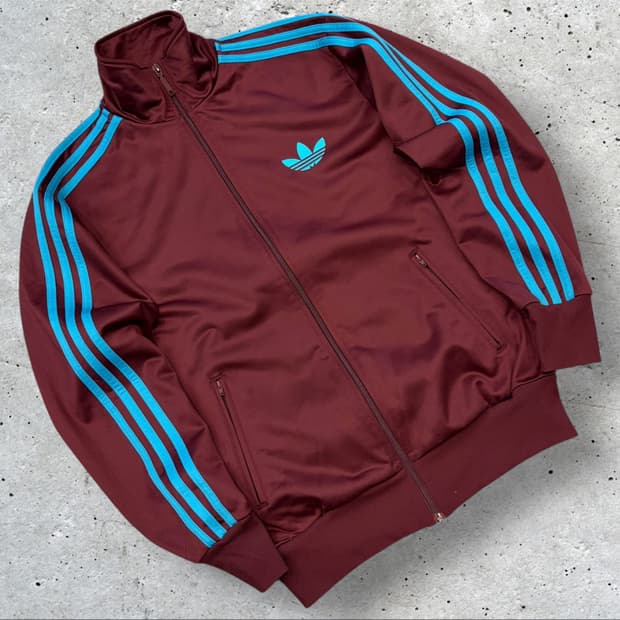 [90] 13s 아디다스 파이어버드 삼선 트랙탑 버건디/블루 B534