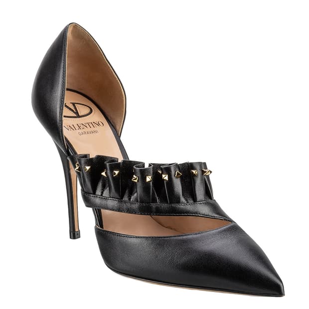 발렌티노(Valentino Garavani) Very V 블랙 레더 펌프