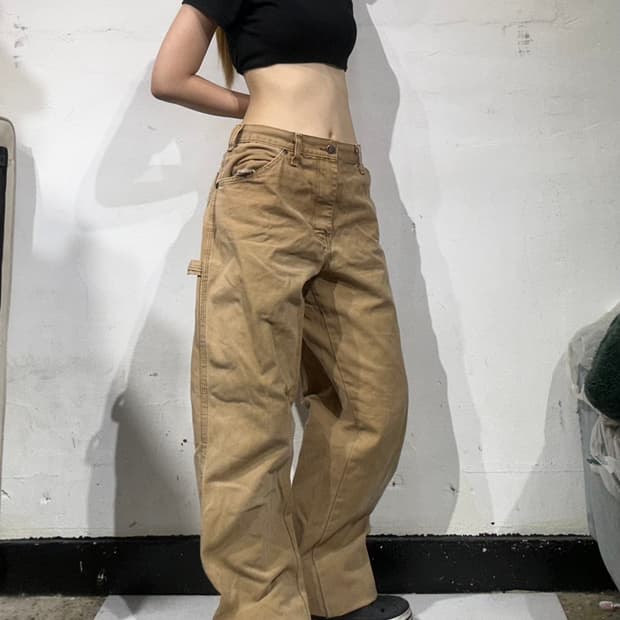 디키즈 베이지 된장 카펜터 워크 데님 팬츠 바지 